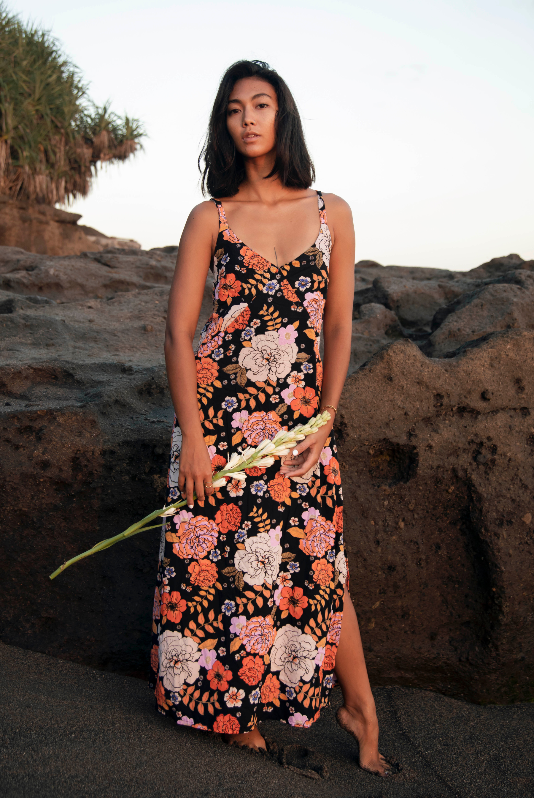 Gardenia Black Midi Dress - Forsoul The Label