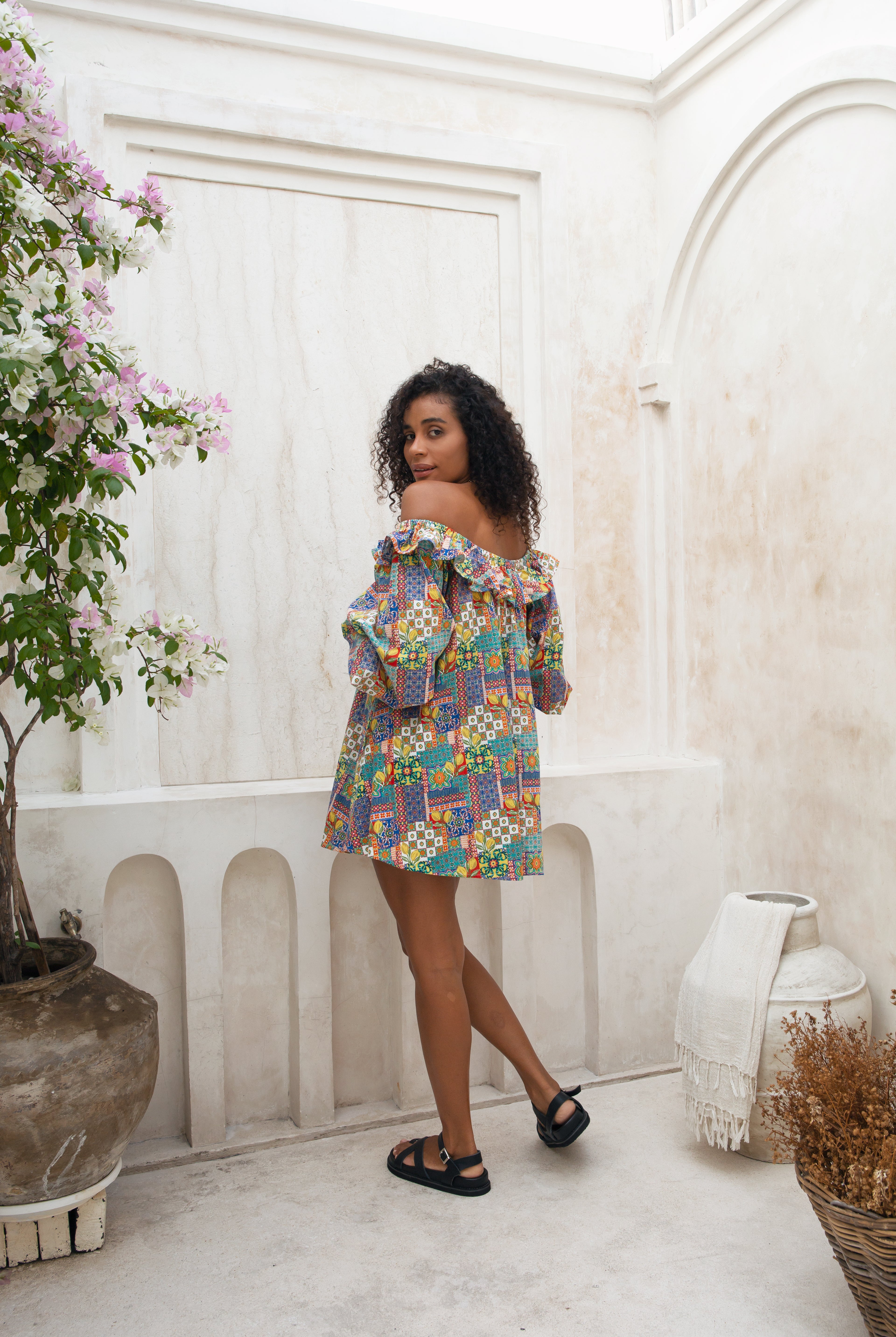 Campari Blu Off Shoulder Mini Dress - Forsoul The Label