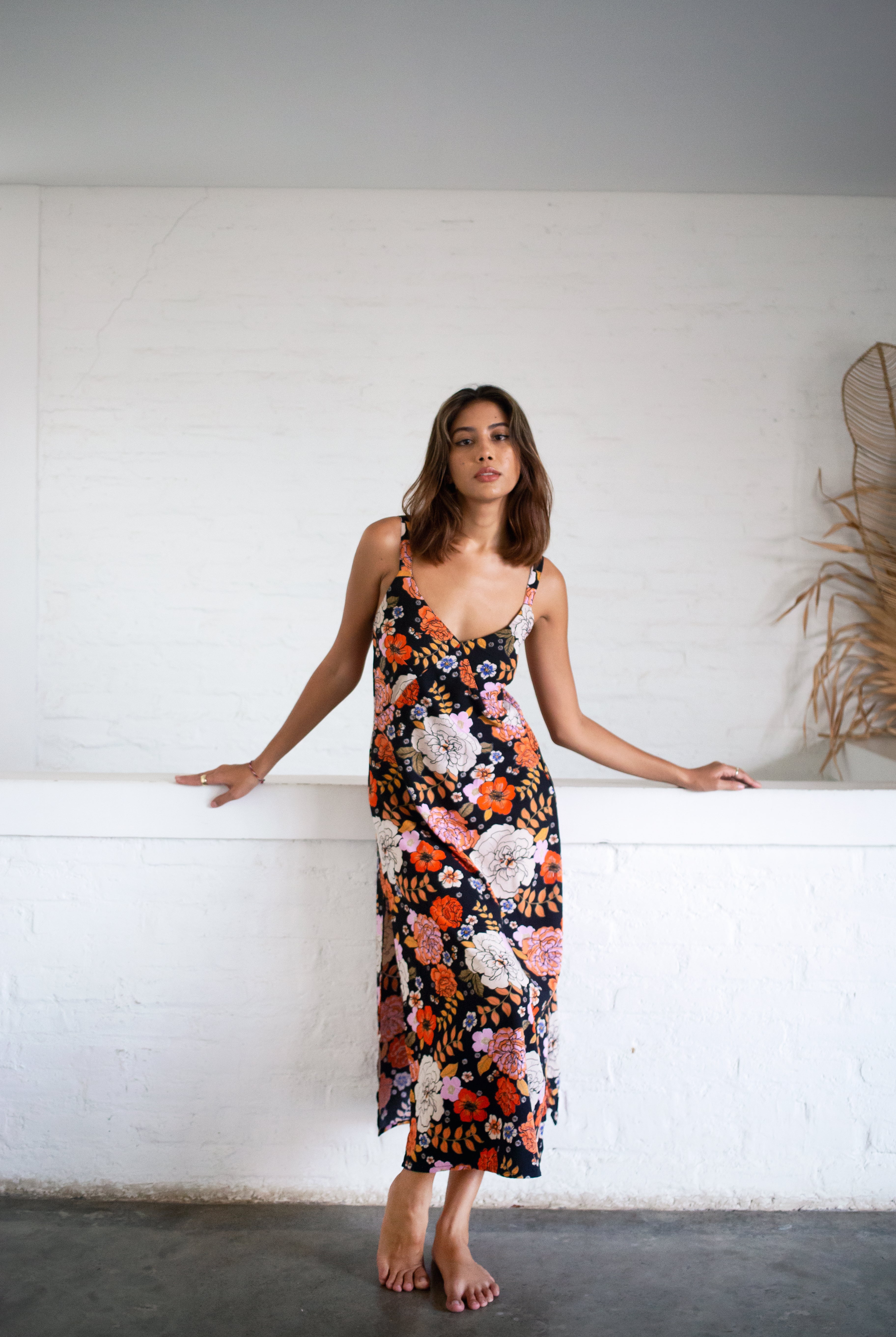 Gardenia Black Midi Dress - Forsoul The Label